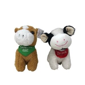 Bob Evans Buttermilk Cow Cinnamon Horse Plush Set of 2 Pony Red Bandana
